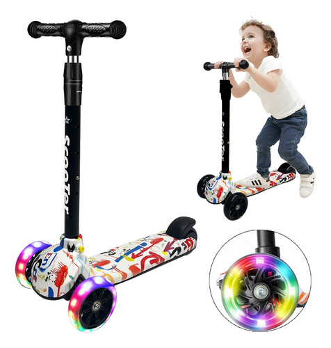 Scooter Patín Diablo Plegable Ajustable Para Niña Niño Y Led