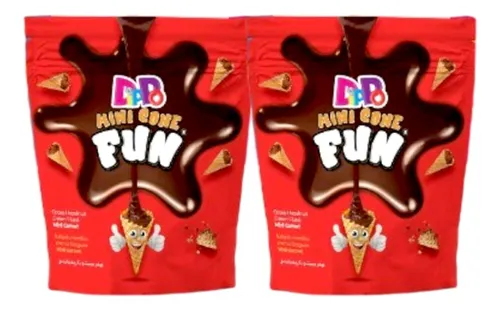 Dulce Galleta Chocolate Cono Mini 2 Paq Dippo X70gr