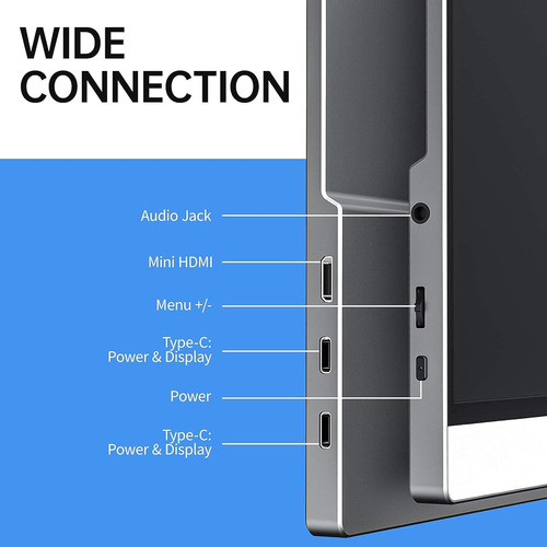 Monitor Portatil Con Pantalla De Viaje De 15,6 Pulgadas Fhd
