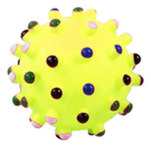 Juguete Pawise Pelota Chica Con Pinchos Para Perro Color Amarillo