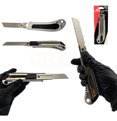 Kit 6 Estiletes Metálico Reforçado Profissional 18mm Worker
