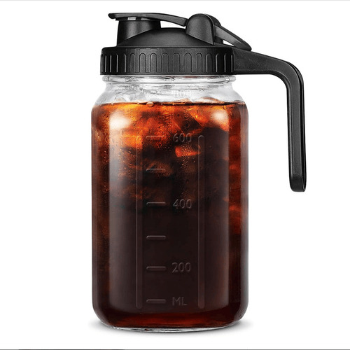Jarra Mason Jar De Vidrio Con Tapa, Boca Ancha, 32/64 Oz, Fr