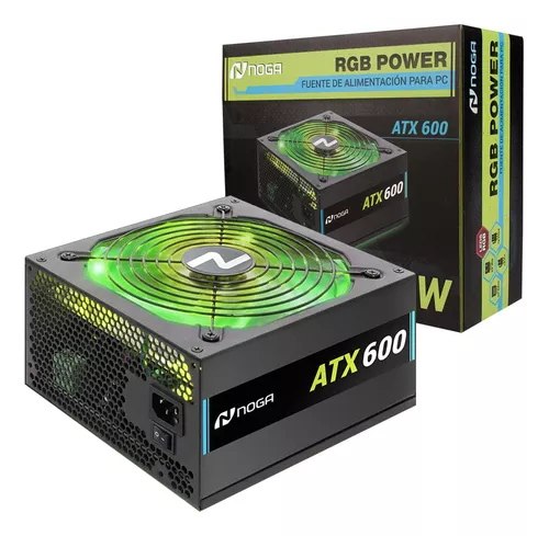 Fuente Alimentacion Pc Atx 600w Luces Led Noga Atx-600 Rgb