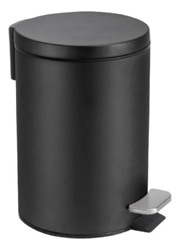 Cesto De Residuos Baño 3lts Negro Acero Inox. Daccord