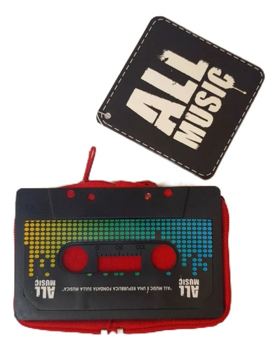 Cassette Monedero Cartera Negro Retro Vintage 80's Nvo 10x7