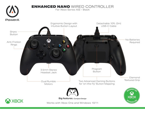 Powera Nano Control Mejorado Alámbrico Para Xbox Series X|s