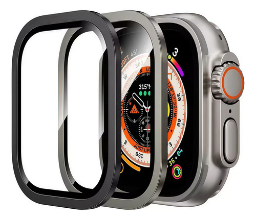 2pzs Case Metal+cristal Templado Para Apple Watch Ultra 2 1