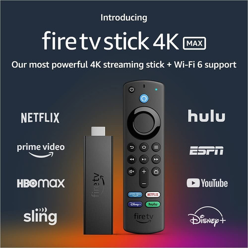 Imagen 3 de 8 de Fire Tv Stick 4k Max Wifi 6 Control Remoto Por Voz Gen 2021 Color Negro