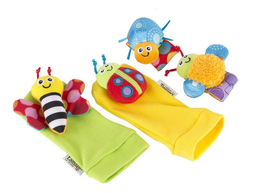 Set Muñequeras Y Pantuflas Estimulacion Bebe Lamaze Mvd Kids