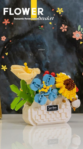 Mini Juego De Flores De Bloques De Construcción, Ladrillos D