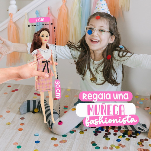 Imagen 2 de 8 de Muñeca Fashion Girl Doll + Accesorios Zapatos Juguete 2994j