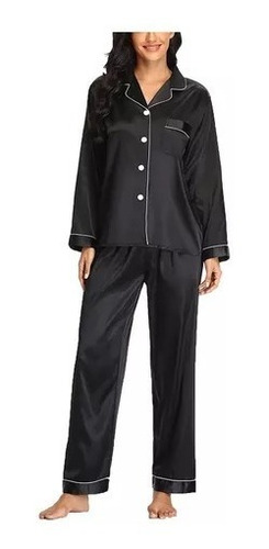 Pijama De Mujer Pantalones De Pijama Miveni De Seda 2 Piezas