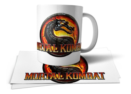 Mortal Kombat Logo Taza Polimero Tu Propio Estilo