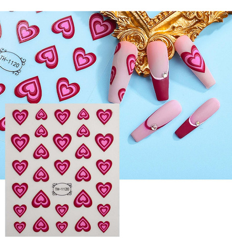 2 Pegatinas Para Decoración De Uñas Con Diseño De Rosa
