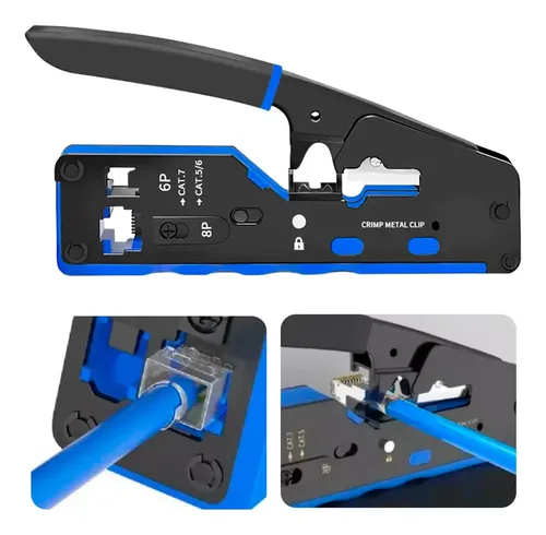Alicate Multifuncional Boas Crimpagem Vazado Rj45 Rj11 Rj12 Cat7 Ez Profissional