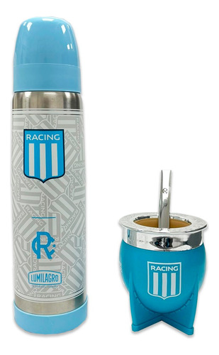 Juego De Mate Y Termo Racing Club Lumilagro Mate Pampa