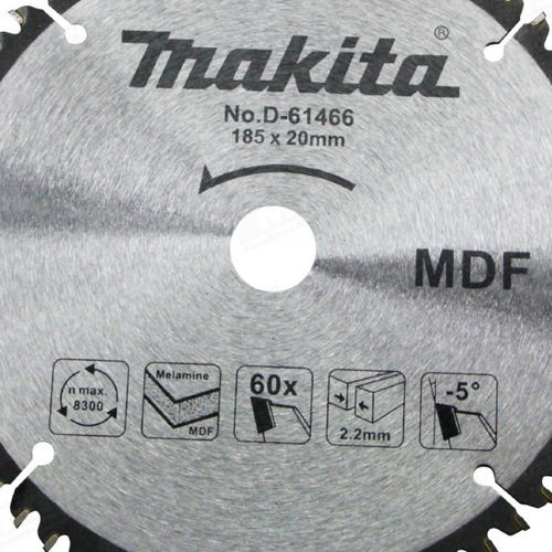 Imagen 3 de 6 de Sierra Circular 7-1/4 X 20 X60th Mdf, Melamina Makita D61466