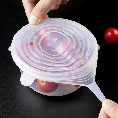 Paquete De 6 Tapas Elásticas De Silicona, Funda Reutilizable