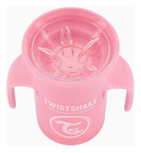 Copo 360 Twistshake - Copo de treino infantil de 230 ml de rosa pastel sólido