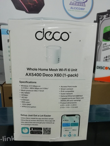 Deco Sistema Mesh Tp-link X60 Ax5400 Wifi 6 Dual Band 1 Pac