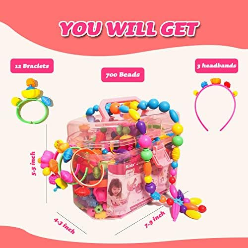 Arthopt Snap Pop Beads 700pcs Diy Jewelry Making Kit Para Ni