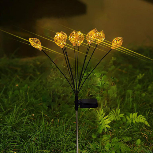 W Lámpara Solar H Con Forma De Flor Para Exteriores,