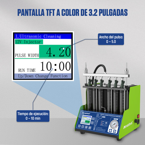 Gdi EFI FSI Laboratorio De Inyectores Limpiador Tina De Ultrasonido 2000ML 6 Inyectores 127V Con Pantalla a color TFT de 3,2 pulgadas Mrcartool V310