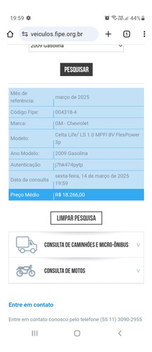 Chevrolet Celta 1.0 Life Flex Power 3p
