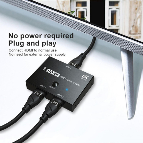 8k 60hz 4k 120hz 2.1 Splitter 2x1 1x2 Portátil Para Monitor
