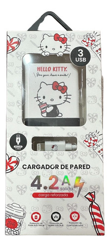 Cargador Para iPhone 3usb Hello Kitty