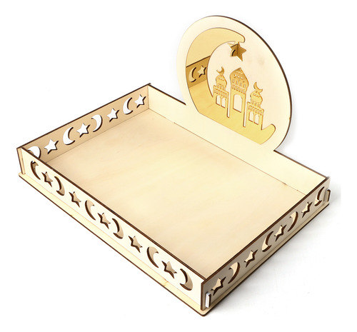 Bandeja Rústica De Madera Para Decoración De Ramadán