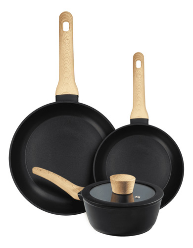 Set 4 Utensilios De Cocina Masterchef Con Tapa Y 2 Sartenes