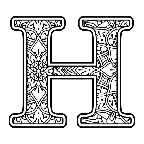 Adesivo Várias Cores 95x83cm - Letra H Letter Alphabet Alfab