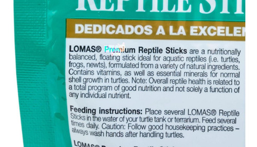 Imagen 2 de 6 de Alimento Tortugas Reptiles En Palitos Reptile Sticks 70g