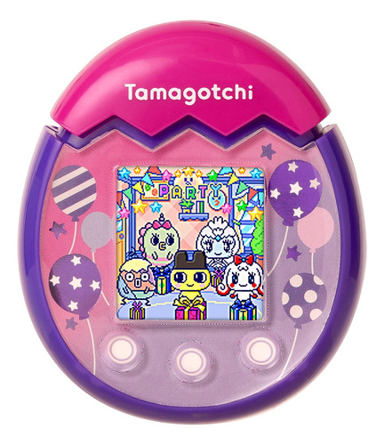 Tamagotchi Pix Púrpura De Fiesta Con Globos Para Celebrar