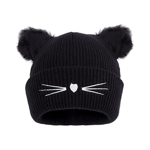 Gorro De Punto Con Orejas De Gato Para Mujer Y Niñas