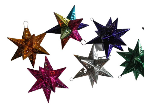Imagen 4 de 7 de Esferas Navideñas Artesanales, 10 Estrellas De Latón