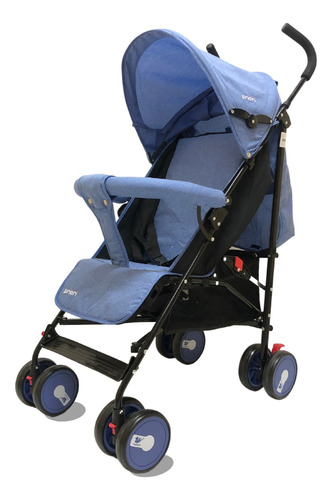 Coche Paragüitas Bebe Color Celeste Chasis Negro