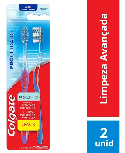 Escova Dental Macia Colgate Pro Cuidado 2 Unidades