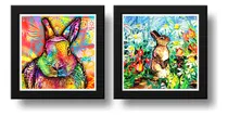 Comprar Set 2 Cuadros Conejo Pop Art Pet Mascota Animal Decoracion