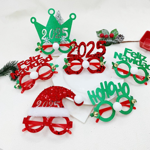 (e) Anteojos Navideños Con Lentejuelas Brillantes Nuevos
