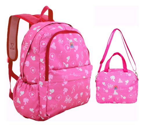 Mochila Svg Resistente Espaçosa Boneca  Lancheira Térmica Cor Rosa