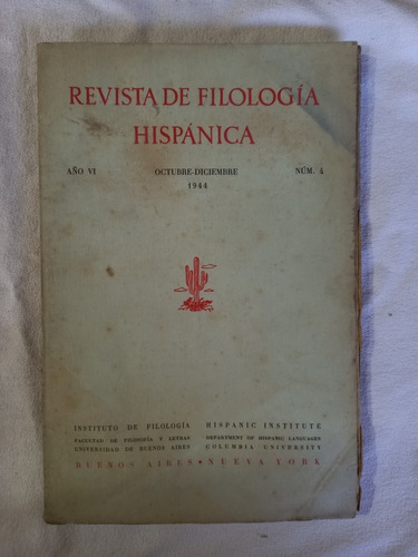 Revista De Filología Hispánica 1944 Benichou Bonfante Spitze