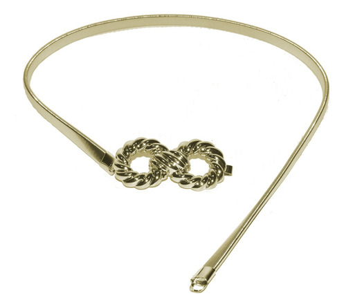 Cinto Caderin Tresher Elastizado Fiesta Hebilla Circular Dorado Lisa Único