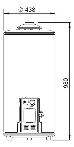 Termotanque A Gas Longvie 75 Litros De Pie T3075pf Color Blanco