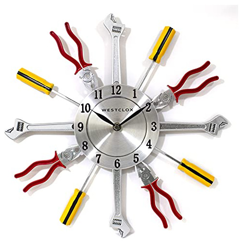 Reloj De Pared Marco De Herramientas Manuales De 14 Pul...