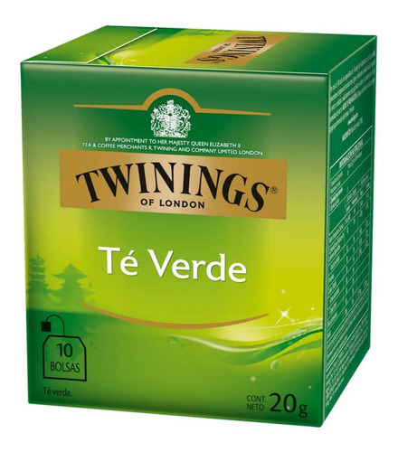 Te Twinings Té Verde Caja X 10 Saquitos De 20 Gramos