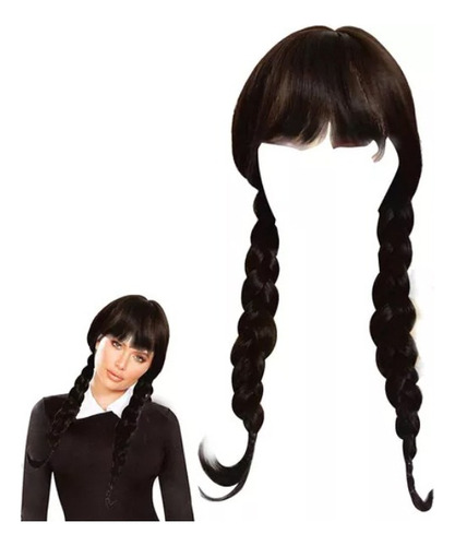 Disfraz Baile Merlina /wednesday Addams Cosplay Pelucas