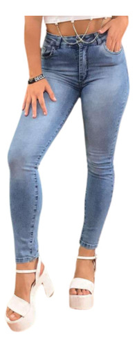 Pantalón Jean Mujer Clásico Corte Chupín Super Elastizado 