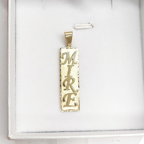 Dije Placa Con Nombre De Oro Macizo 14k